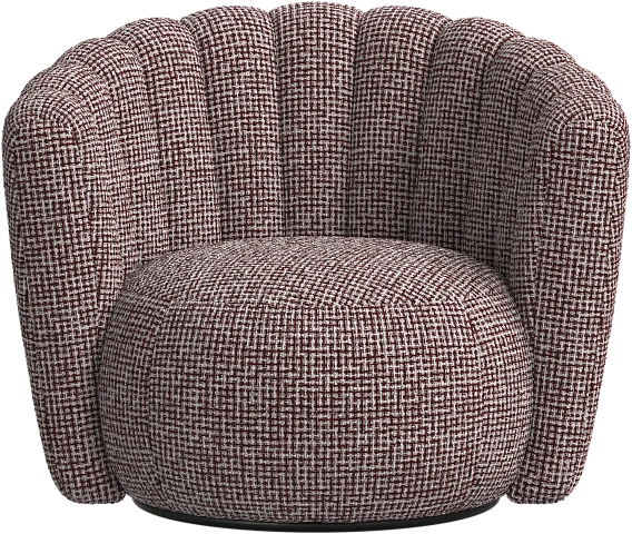 Кресло Sweet Art c поворотным основанием - Tuscany темно-бордового цвета 3207 -  Под заказ