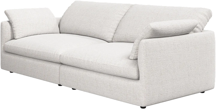 3-х местный диван Milano из двух модулей - Lucca ткань белого цвета 3321 -  Под заказ