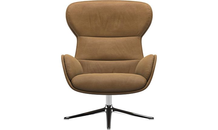 Кресло Reno с функцией вращения - York 5120 Kожа коньячного цвета  -  Под заказ