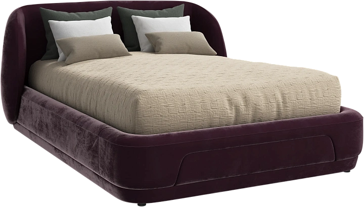 Кровать Bolzano - Bologna ткань вишнево-красного цвета 3258 -  Под заказ