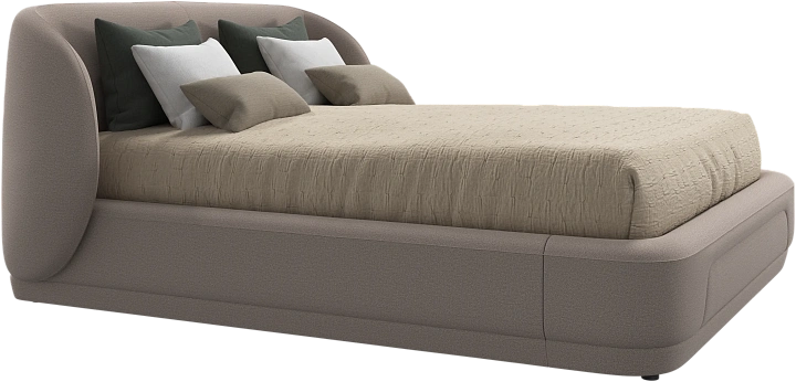 Кровать Bolzano - Arezzo ткань светло-коричневого цвета 3332 -  Под заказ