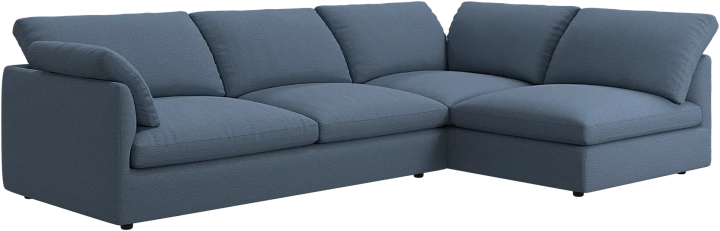 Угловой диван Milano - Capri ткань голубого цвета 3233 -  Под заказ