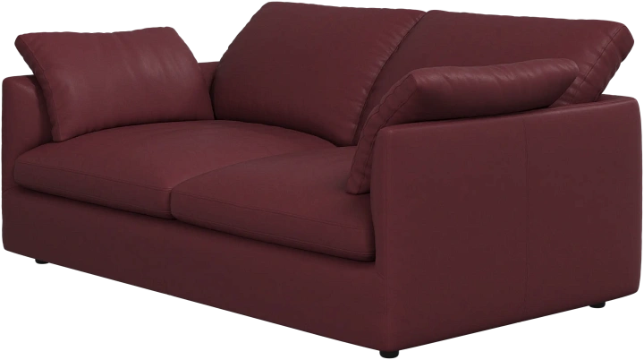2-х местный диван Milano - Nordic Vintage кожа 5145 бордового цвета -  Под заказ