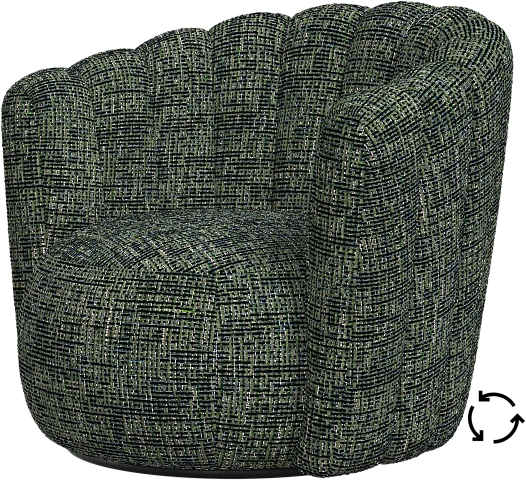 Кресло Sweet Art c поворотным основанием - Tuscany Ткань лесного зелёного цвета 3208  -  Под заказ
