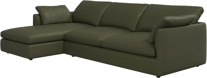 Угловой диван Milano - Nordic Grain 5133 Кожа светло-зеленого цвета -  Под заказ