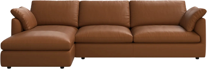 Угловой диван Milano - Nordic Grain 5134 Кожа карамельного цвета -  Под заказ