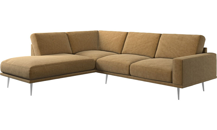 Диван Carlton с модулем для отдыха - Napoli 2252 Ткань золотисто-бежевого цвета  -  Под заказ