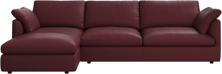Угловой диван Milano - Nordic Vintage кожа 5145 бордового цвета -  Под заказ