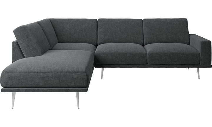 Диван Carlton с модулем для отдыха - Napoli 2255 Ткань цвета серого камня -  Под заказ