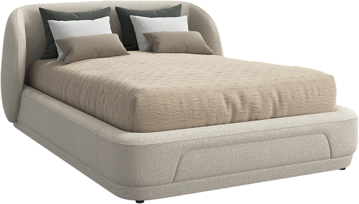 Кровать Bolzano - Rimini ткань светло-бежевого цвета 3083 -  Под заказ