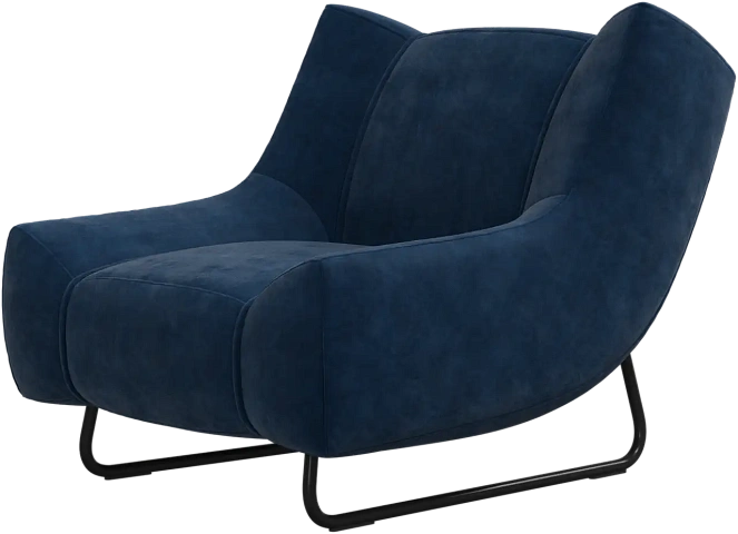Кресло Nawabari -  Ravello 3225 Ткань  темно-синего цвета -  Под заказ