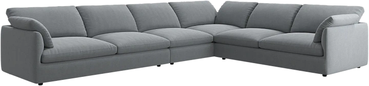 Угловой диван Milano - Frisco 2063 Ткань с покрытием aquaclean светло-серого цвета  -  Под заказ