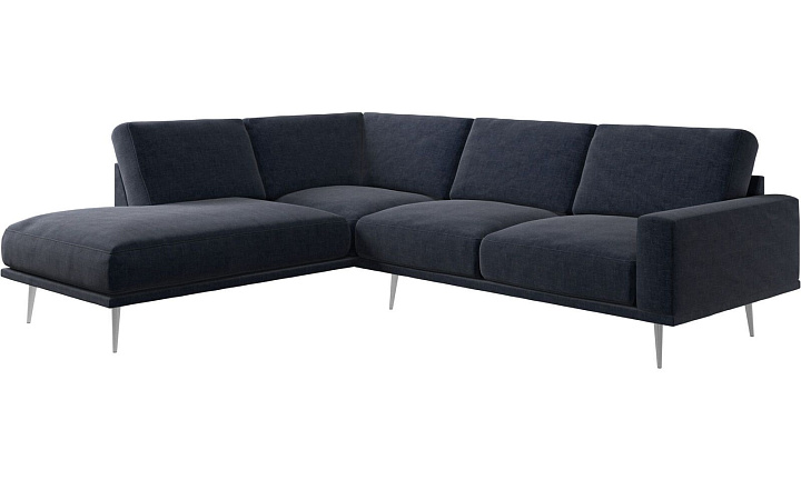Диван Carlton с модулем для отдыха - Napoli 2257 Ткань  тёмно-синего цвета  -  Под заказ