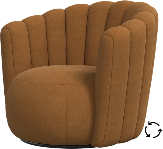 Кресло Sweet Art c поворотным основанием - Frisco 2057 Ткань цвета кэмел с функцией акваклин  -  Под заказ