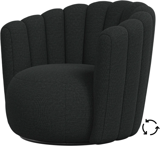 Кресло Sweet Art c поворотным основанием -  Nani 2111 Ткань темно-серого цвета -  Под заказ
