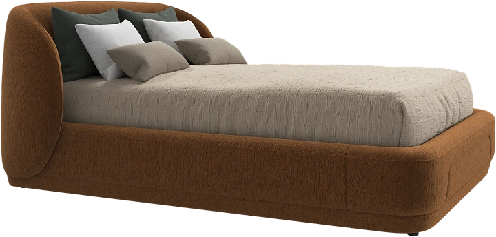 Кровать Bolzano - Lucca ткань светло-коричневого цвета 3324 -  Под заказ