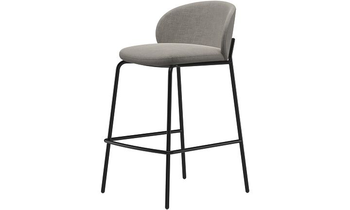 Барный стул Princeton - Napoli 2250 Ткань серебристо-серая  -  Под заказ