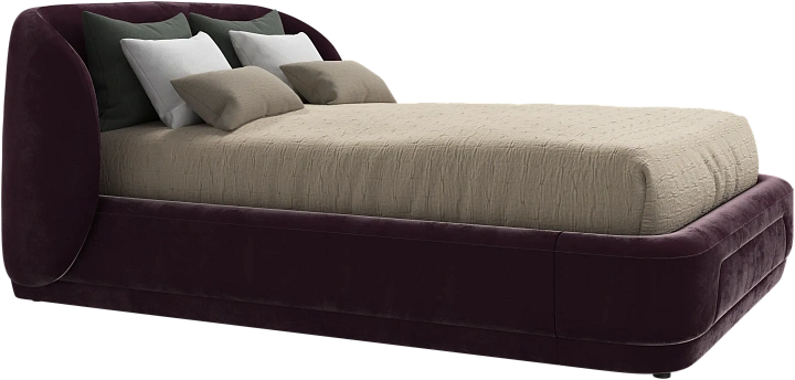 Кровать Bolzano - Bologna ткань вишнево-красного цвета 3258 -  Под заказ