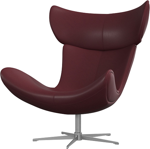 Кресло Imola с функцией вращения - Nordic Vintage кожа 5145 бордового цвета -  В наличии