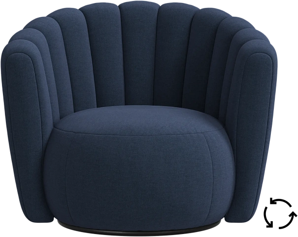 Кресло Sweet Art c поворотным основанием - Frisco 2065 Ткань тёмно-синего цвета  -  Под заказ
