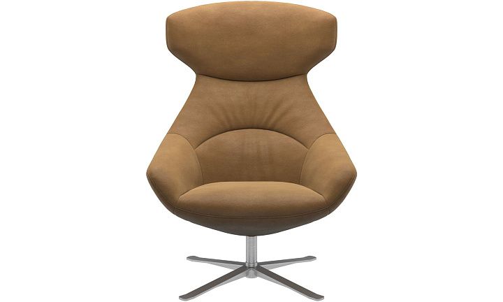 Кресло Porto с функцией вращения - York 5120 Kожа коньячного цвета  -  Под заказ