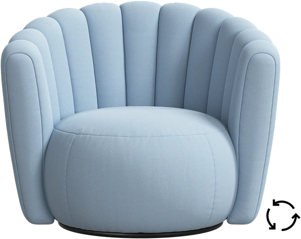 Кресло Sweet Art c поворотным основанием - Frisco 2275 Ткань голубого цвета -  Под заказ