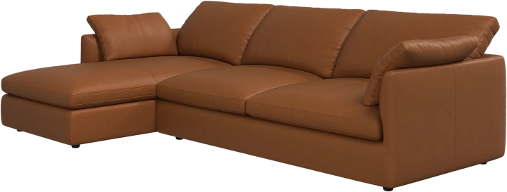 Угловой диван Milano - Nordic Grain 5134 Кожа карамельного цвета -  Под заказ