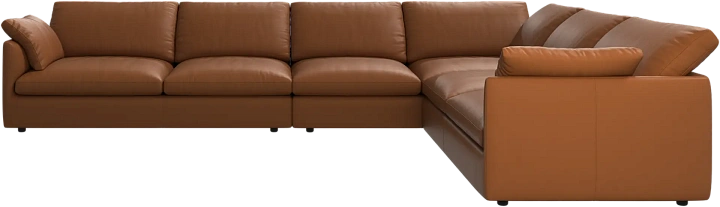 Угловой диван Milano - Nordic Grain 5134 Кожа карамельного цвета -  Под заказ