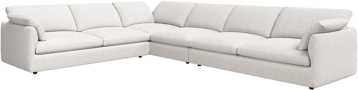 Угловой диван Milano - Lucca ткань белого цвета 3321 -  Под заказ
