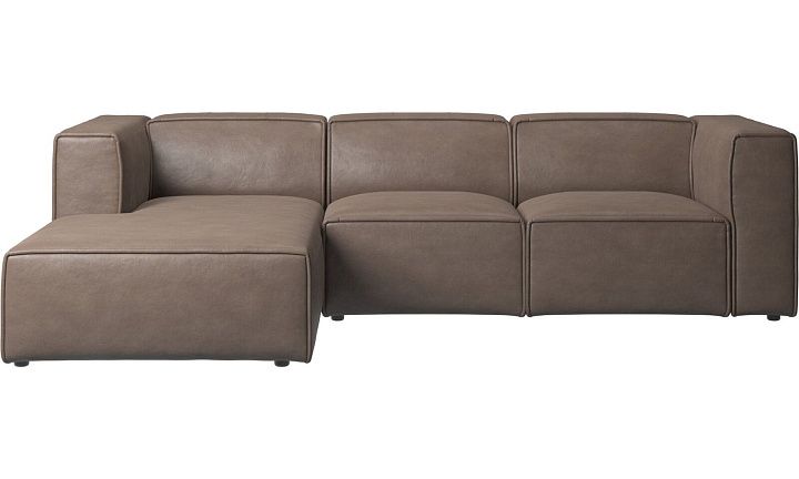 Диван Carmo с модулем для отдыха - York 5122 Кожа светло-коричневого цвета  -  Под заказ