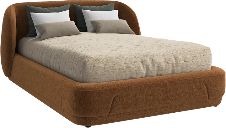 Кровать Bolzano - Lucca ткань светло-коричневого цвета 3324 -  Под заказ