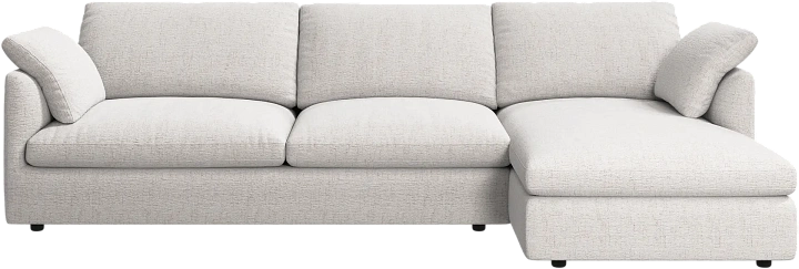 Угловой диван Milano - Lucca ткань белого цвета 3321 -  Под заказ